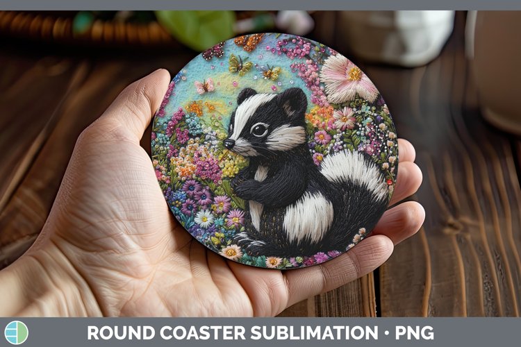 GorgeousEmbroider Round Coaster design.