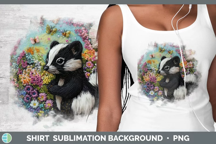 Embroider Skunk Shirt Sublimation Sublimation Background Des