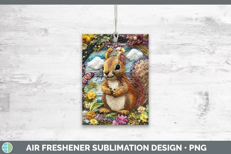 Embroider Squirrel Air Freshener Sublimation Car Freshener D