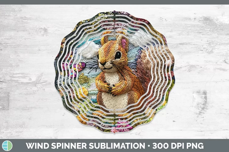 Embroider Squirrel Wind Spinner Sublimation Spinner Designs