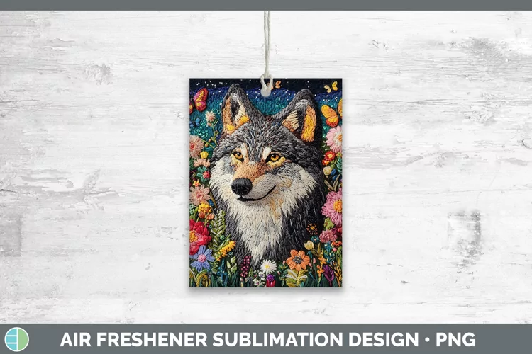 Embroider Wolf Air Freshener Sublimation Car Freshener Desig