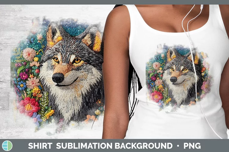 Embroider Wolf Shirt Sublimation Sublimation Background Desi