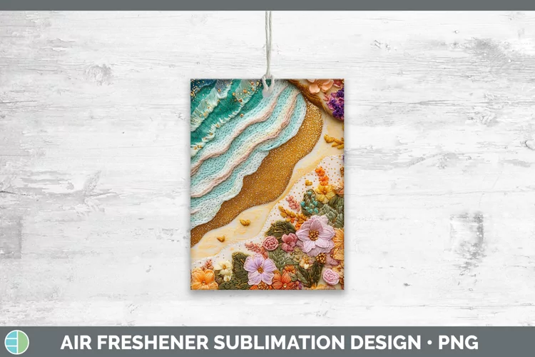 Embroidered Beach Air Freshener Sublimation Car Freshener De