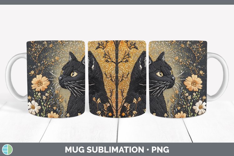 GorgeousEmbroidered Mug Wrap design.