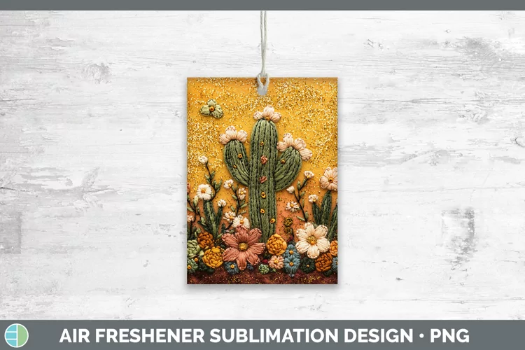 Embroidered Cactus Air Freshener Sublimation Car Freshener D