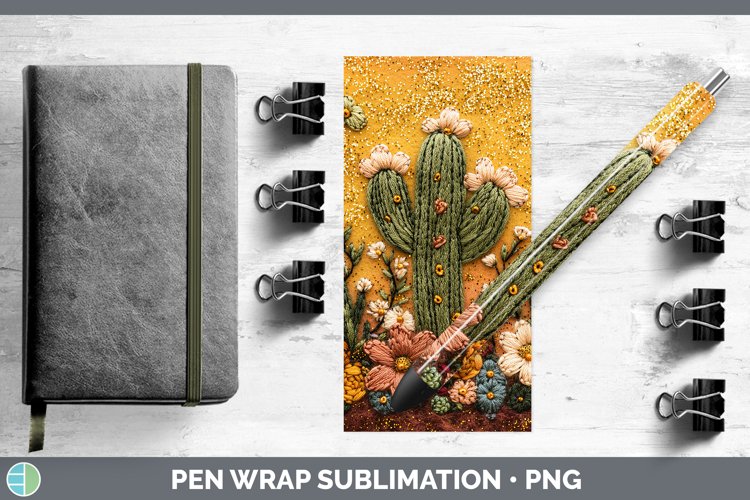 GorgeousEmbroidered Pen Wrap design.