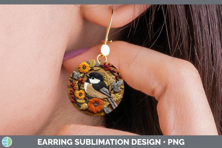 GorgeousEmbroidered Round Earrings design.