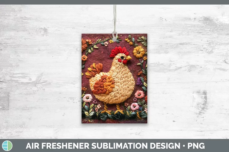 Embroidered Chicken Air Freshener Sublimation Car Freshener