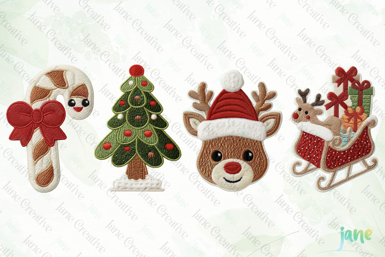 Embroidered Christmas Clipart