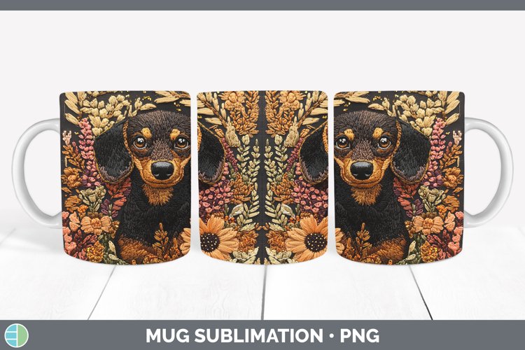 GorgeousEmbroidered Mug Wrap design.