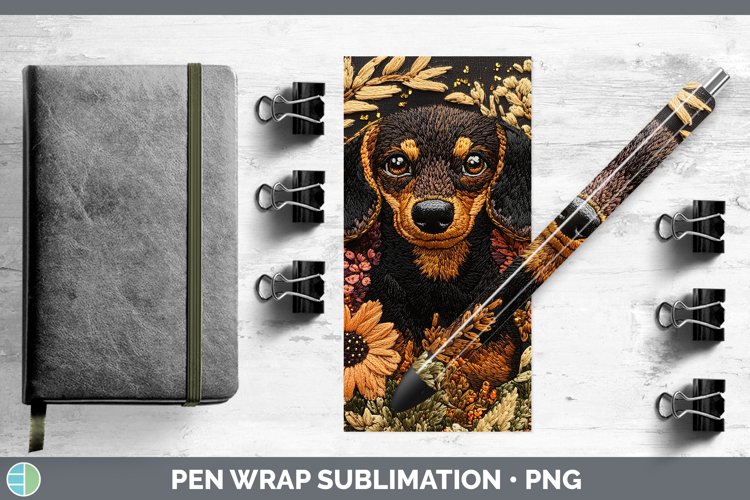 GorgeousEmbroidered Pen Wrap design.