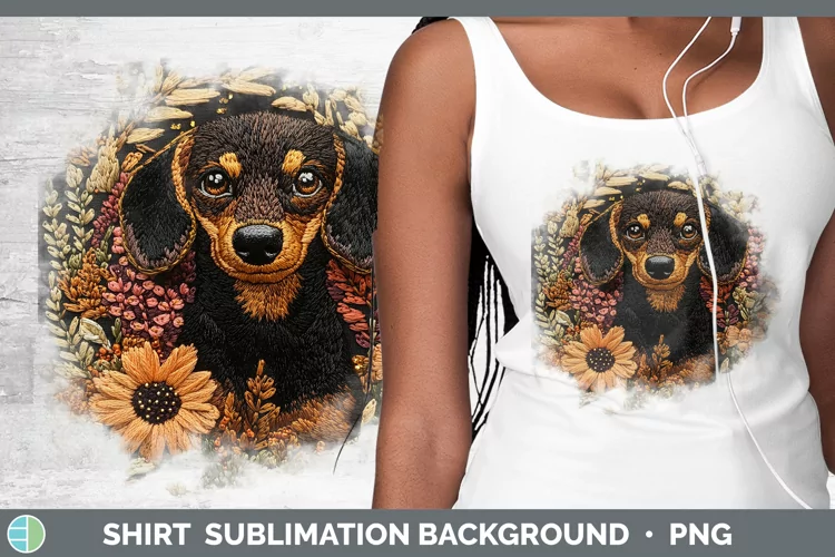 Embroidered Dachshund Shirt Sublimation Sublimation Backgrou