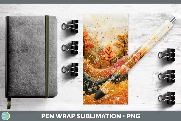 Embroidered Landscape Pen Wrap Sublimation Pen Designs