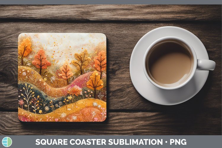 GorgeousEmbroidered Square Coaster design.