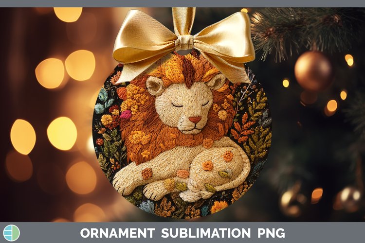 Embroidered Lion Ornament Sublimation Bauble Designs