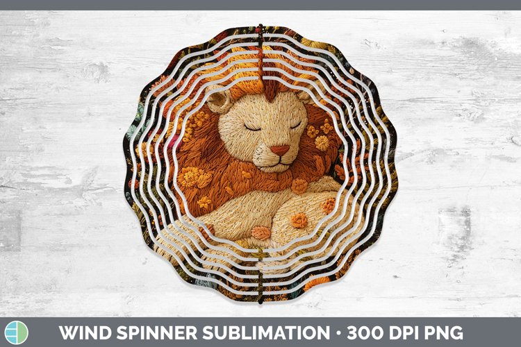 Embroidered Lion Wind Spinner Sublimation Spinner Designs