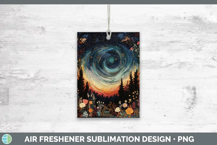 Embroidered Northern Lights Air Freshener Sublimation Car Fr