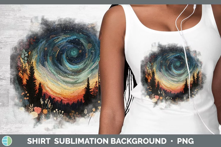 Embroidered Northern Lights Shirt Sublimation Sublimation Ba
