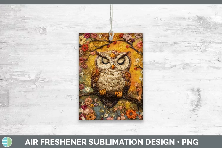 Embroidered Owl Air Freshener Sublimation Car Freshener Desi