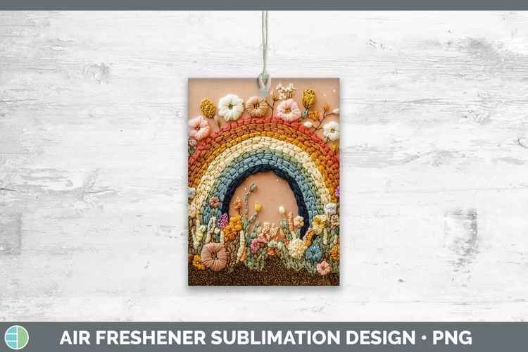Embroidered Rainbow Air Freshener Sublimation Car Freshener