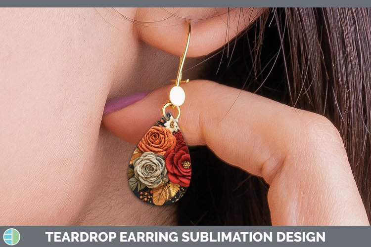 GorgeousEmbroidered Teardrop Earrings design.