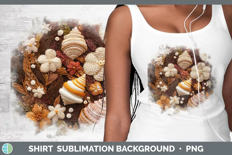 Embroidered Seashell Shirt Sublimation Sublimation Backgroun