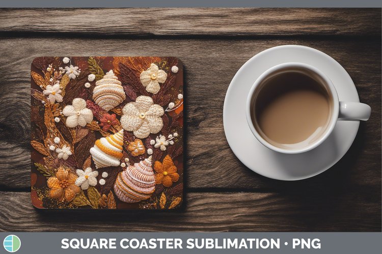 GorgeousEmbroidered Square Coaster design.