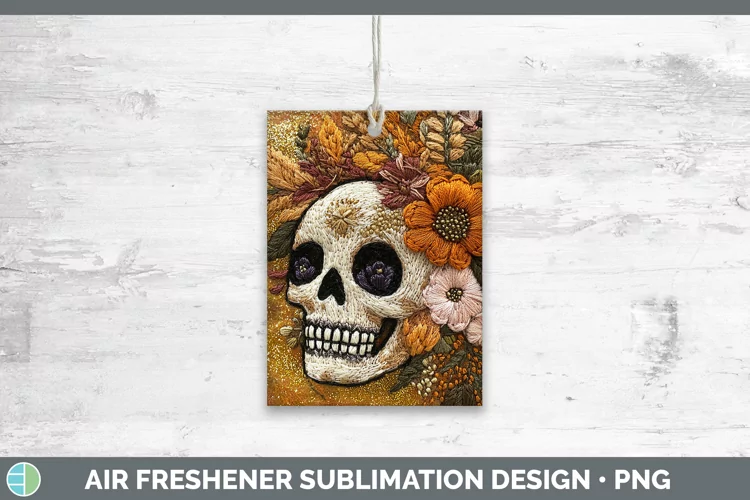 Embroidered Skull Air Freshener Sublimation Car Freshener De