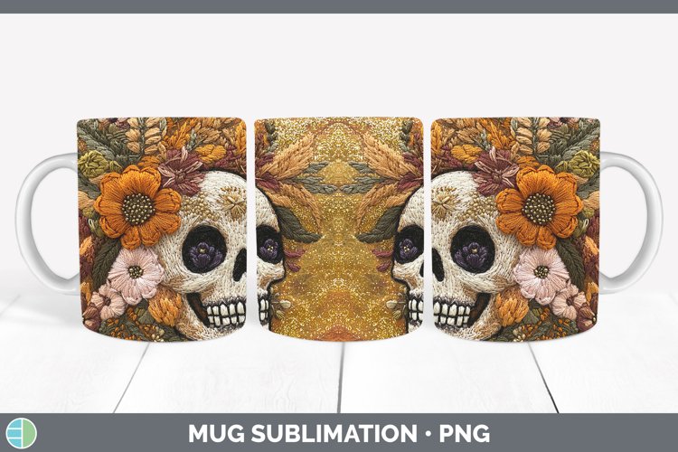 GorgeousEmbroidered Mug Wrap design.