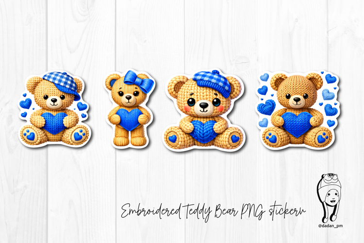 Embroidered Teddy Bear PNG sticker
