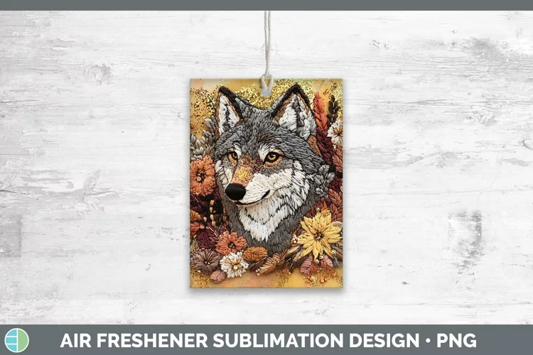 Embroidered Wolf Air Freshener Sublimation Car Freshener Des