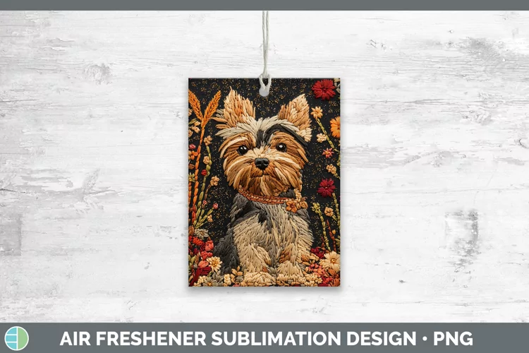 Embroidered Yorkshire Terrier Air Freshener Sublimation Car