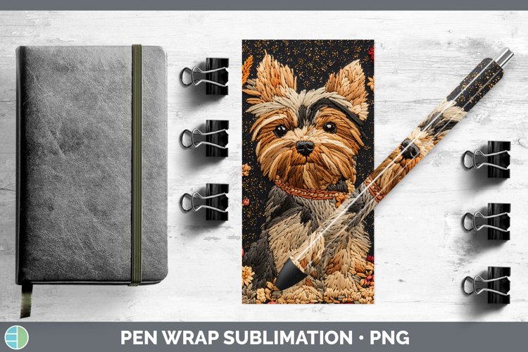GorgeousEmbroidered Pen Wrap design.
