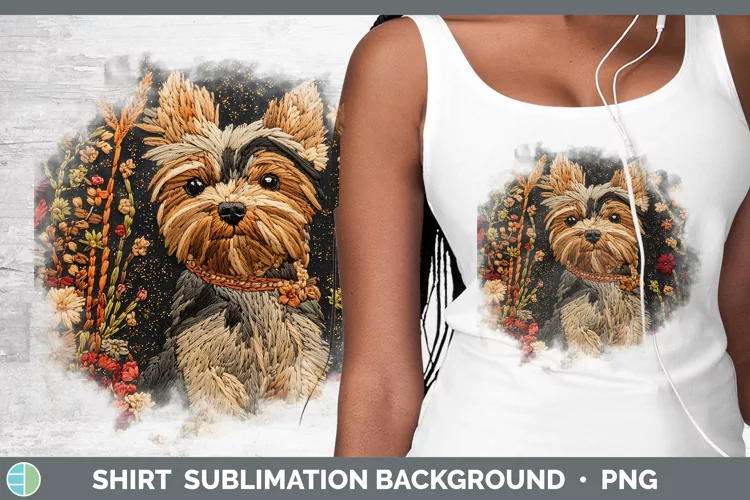 Embroidered Yorkshire Terrier Shirt Sublimation Sublimation