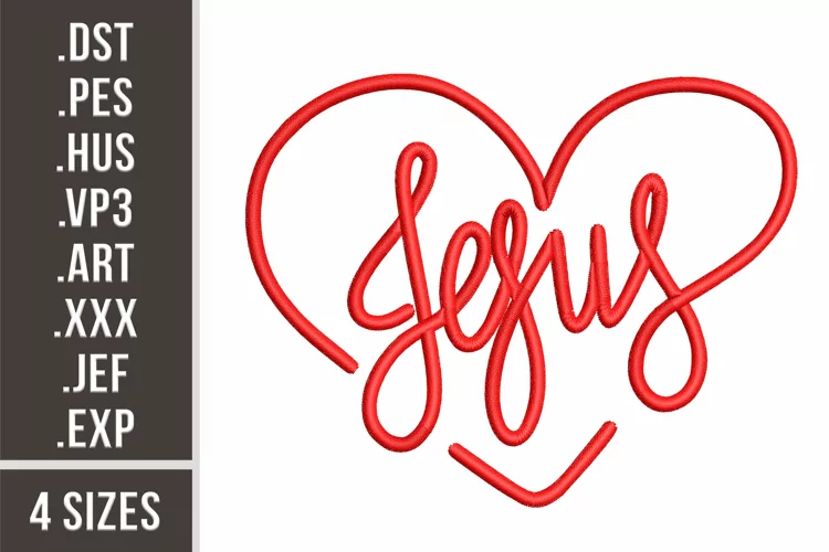 Jesus in Heart | Embroidery Design