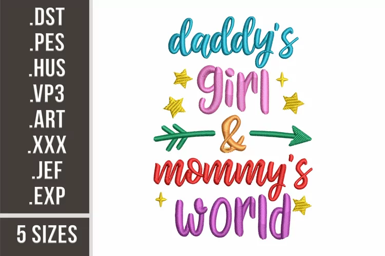 Daddy's Girl, Mommy's World | Family Embroidery