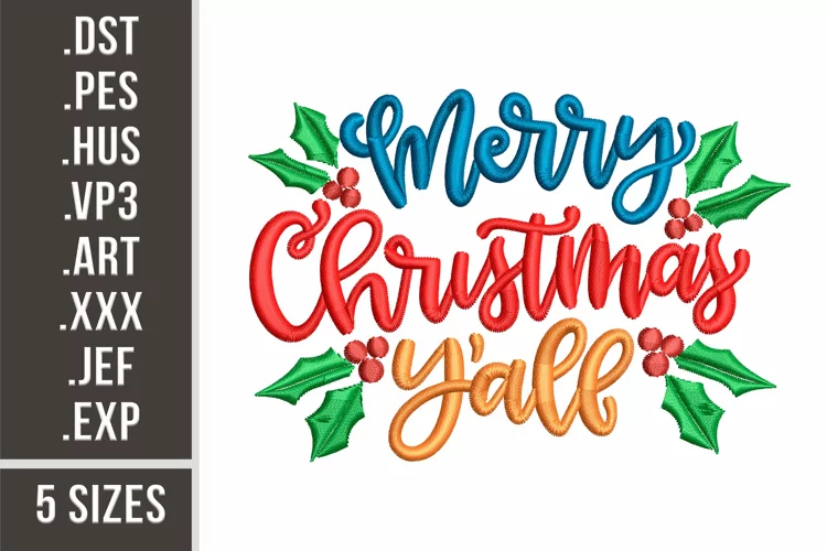 Merry Christmas Y'all | Embroidery Design
