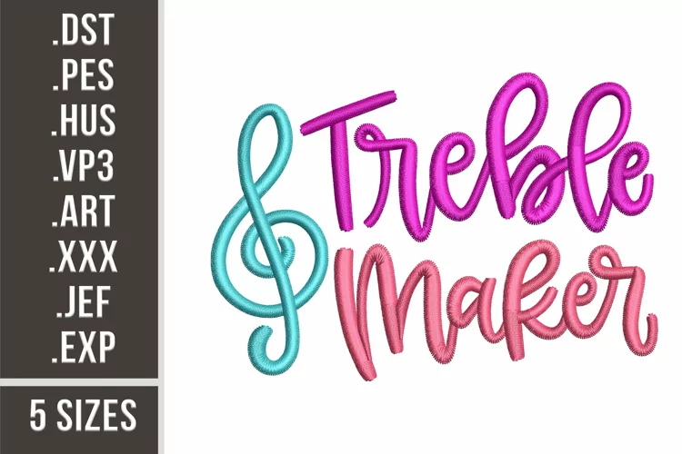 Treble Maker | Music Embroidery Design