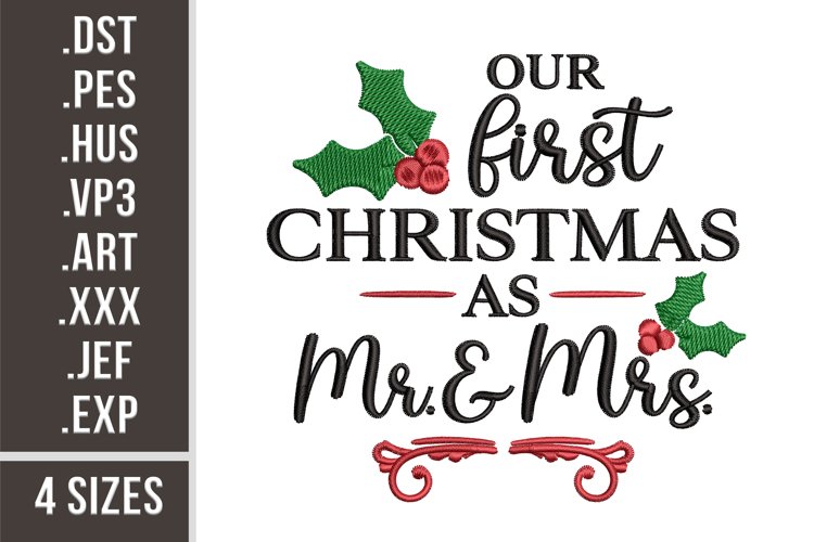 First Family Christmas | Embroidery Design example image 1