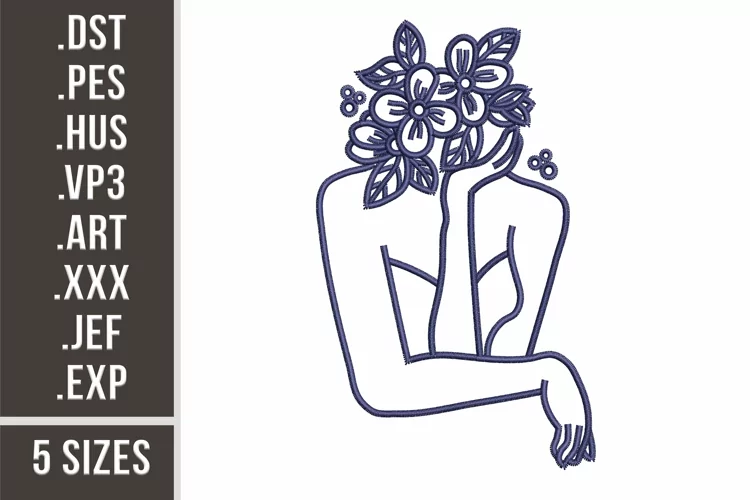 Woman With Floral Face | Floral Embroidery