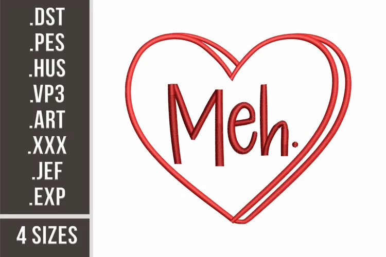 Meh | Anti Valentine Embroidery Design