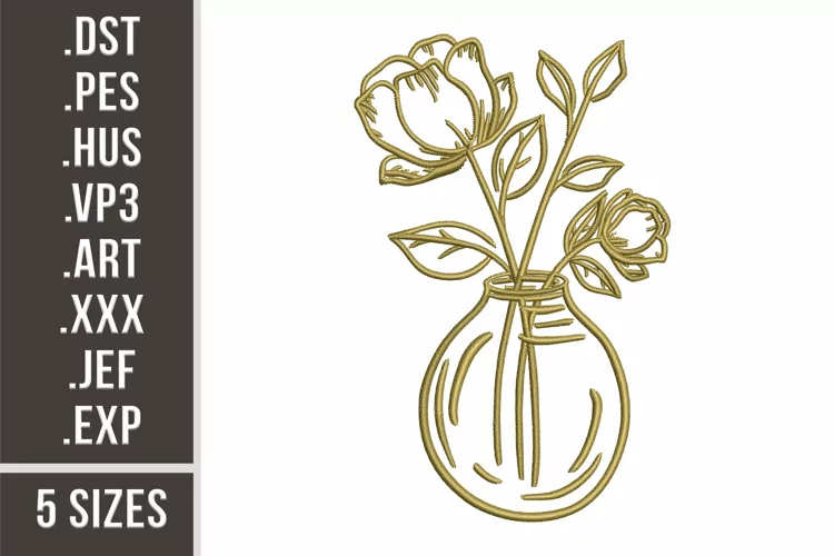 Roses Flowers Bouquet | Machine Embroidery Design