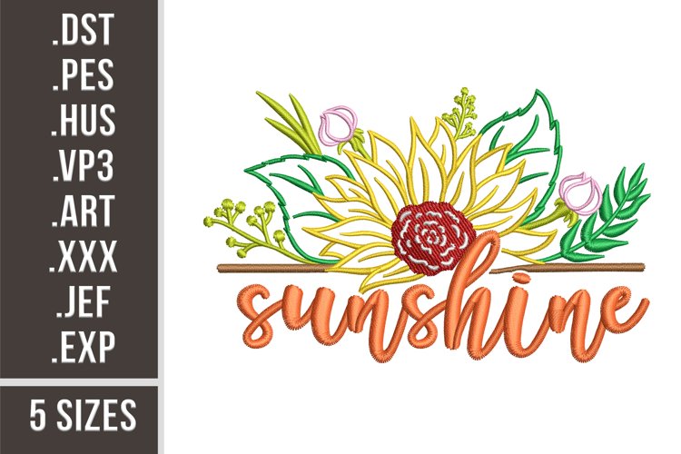 Sunshine | Sunflower Embroidery example image 1