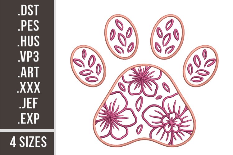 Floral Paw | Pets Embroidery Design