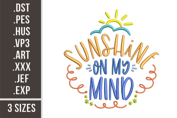 Sunshine On My Mind | Summer Embroidery example image 1