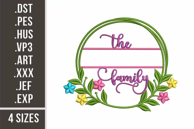 The Family Monogram | Floral Wreath Embroidery