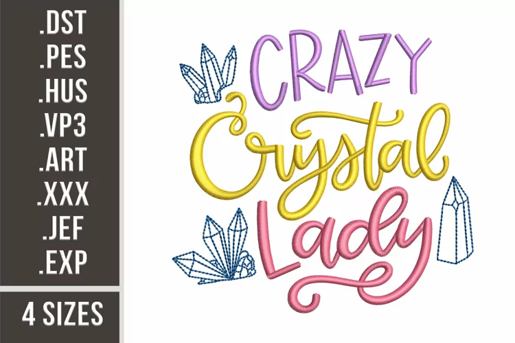 Crazy Crystal Lady | Embroidery Design