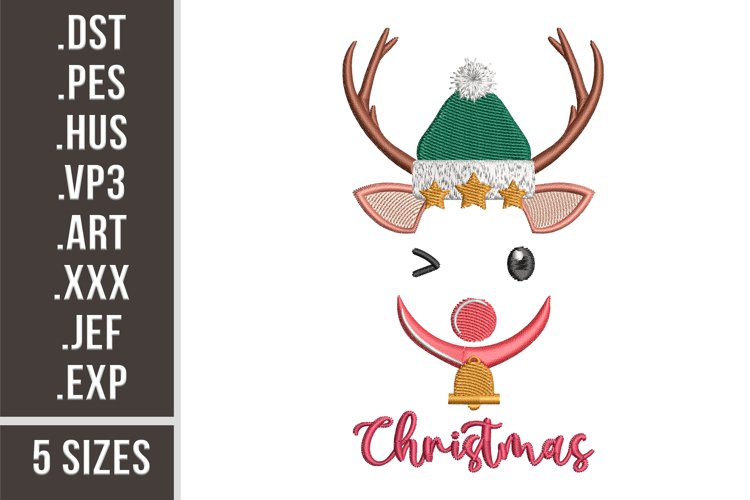 Baby Deer Face | Christmas Embroidery example image 1
