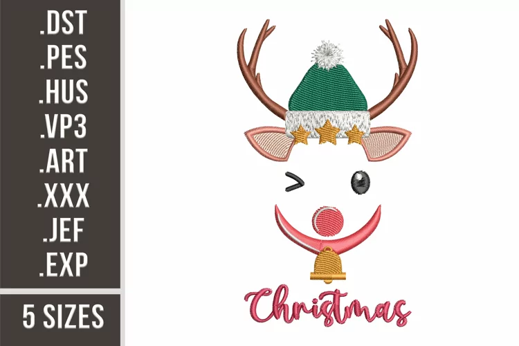 Baby Deer Face | Christmas Embroidery