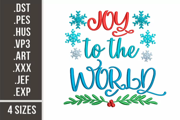 Joy To The World | Embroidery Design
